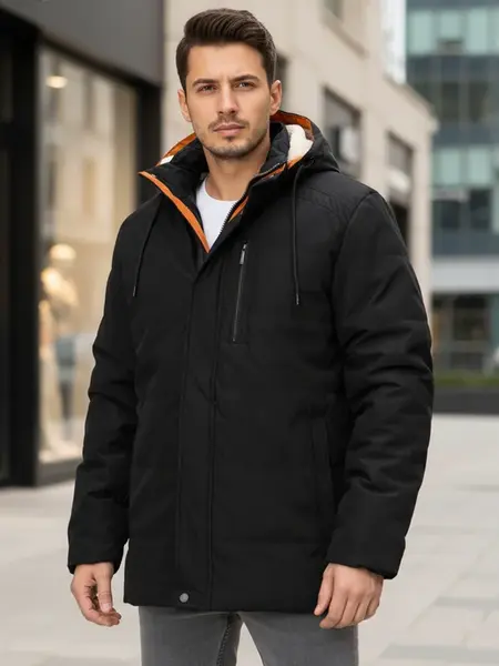 Pánska zimná bunda s kapucňou