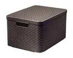 Curver Úložný box Rattan Style2 s víkem M 1 ks hnědý