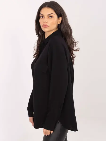 Černá jednobarevná košile