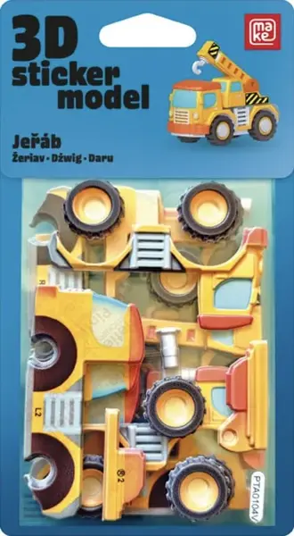 3D Samolepkové stavební stroje - Jeřáb