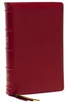 KJV Holy Bible: Large Print Single-Column with 43,000 End-of-Verse Cross References, Red Goatskin Leather, Premier Collection, Personal Size, Thumb In