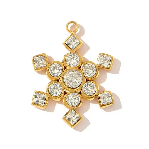 304 Stainless Steel with Cubic Zirconia Pendants