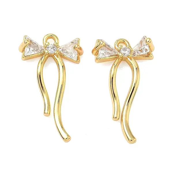 Brass Micro Pave Cubic Zirconia Pendants