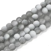 Frosted Crackle Glass Beads Strands