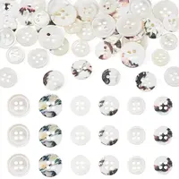 45Pcs 3 Styles 4-Holes Shell Buttons
