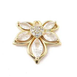 Brass Micro Pave Cubic Zirconia Pendants