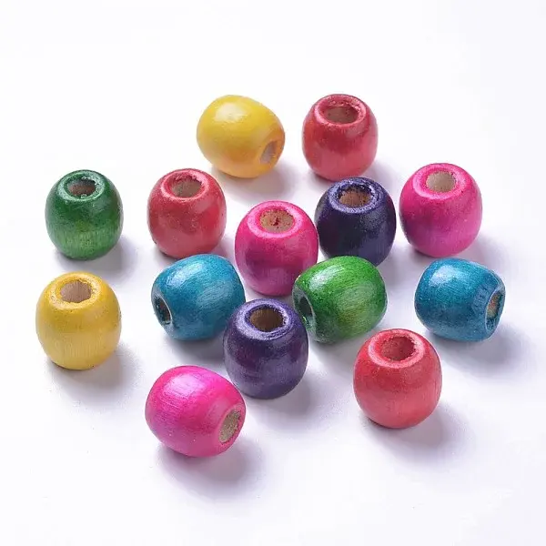 Dyed Natural Wood Beads