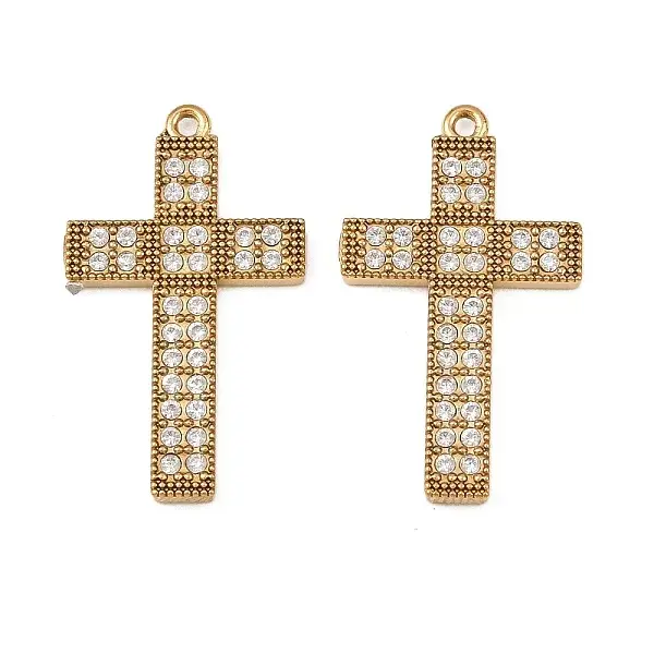 304 Stainless Steel Micro Pave Cubic Zirconia Pendants