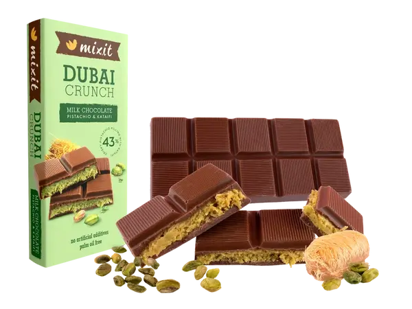 MIXIT Dubajská čokoláda s pistáciovou náplní 70 g
