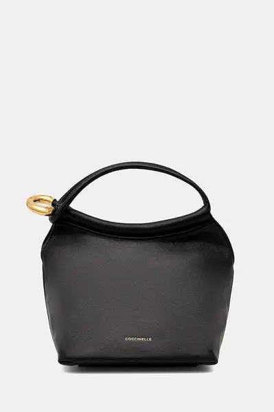 Kožená kabelka Coccinelle FINN POUCH černá barva, E1 UAA 58 01 01