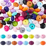 160Pcs 16 Styles Food Grade Eco-Friendly Silicone Abacus Beads