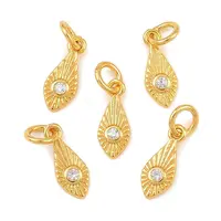 925 Sterling Silver Pave Clear Cubic Zirconia Feather Charms