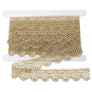 5 Yards Metallic Yarn Flower Lace Trim Ribbons