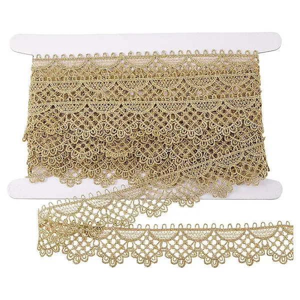 5 Yards Metallic Yarn Flower Lace Trim Ribbons