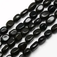 Natural Obsidian Nuggets Beads Strands
