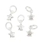 925 Sterling Silver Pave Clear Cubic Zirconia Charms