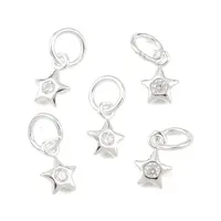 925 Sterling Silver Pave Clear Cubic Zirconia Charms