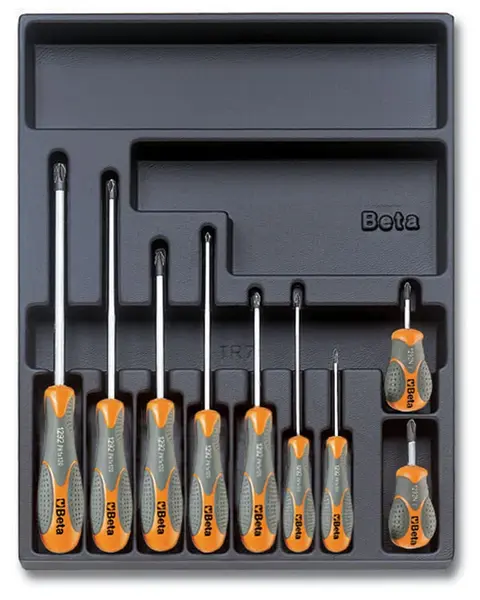 Beta tools SADA ŠROUBOVÁKŮ 9KS V PLASTOVÉ PODESTĚ, 2424/T161