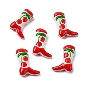 Boot Baking Painted Glass Enamel  Beads