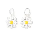 925 Sterling Silver Yellow and White Enamel Flower Charms