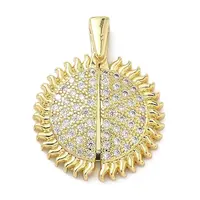 Brass Micro Pave Cubic Zirconia Open and Close Pendants