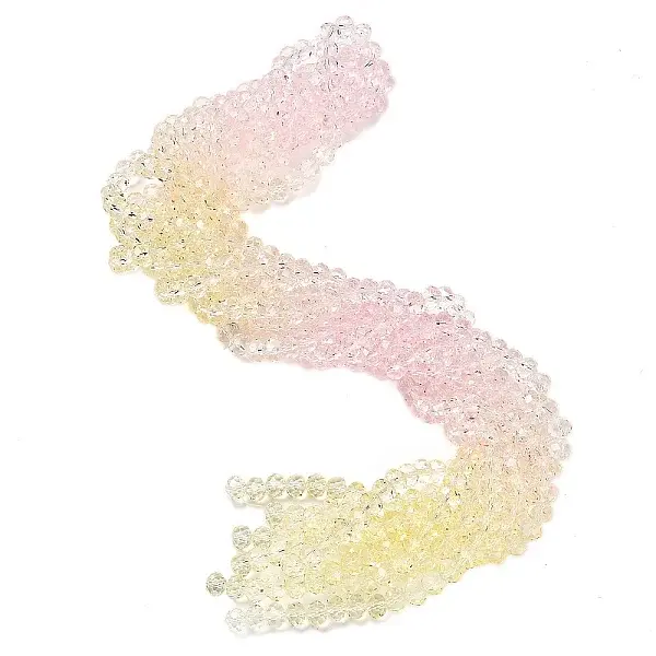Transparent Painted Glass Beads Strands