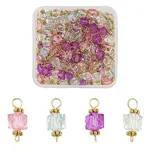 100Pcs Clear Acrylic Faceted Cube Connector Charms