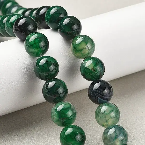 Natural Dragon Veins Agate Beads Strands