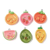 Cute Fruit Theme Opaque Resin Pendants