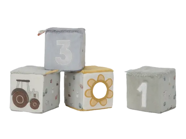 LITTLE DUTCH Súprava plyšových kociek Farma