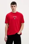 Bavlněné tričko Guess Jeans pánské, červená barva, s potiskem, M6RI45 K8HM0