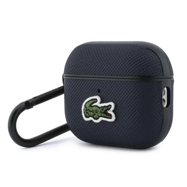 Pouzdro Lacoste Petit Pique Croc Logo Patch pro AirPods Pro 3, modrá