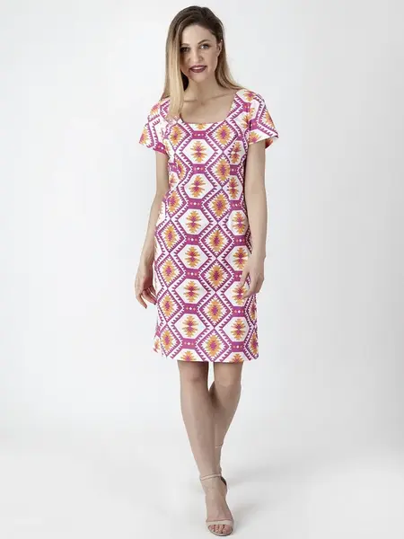 PERSO Woman's Women's pencil shape dress with short sleeves