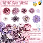 60Pcs Cloth Flower