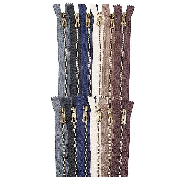 12Pcs 6 Colors Nylon Zipper Fastener