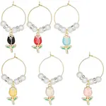 Alloy Enamel Pendants Wine Glass Charms