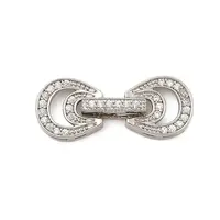 Brass Micro Pave Clear Cubic Zirconia Fold Over Clasps