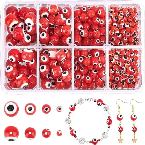Handmade Evil Eye Lampwork Round Beads