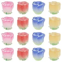 16Pcs 4 Colors Gradient Color Opaque Acrylic Beads