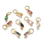 Brass Micro Pave Cubic Zirconia Charms