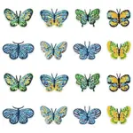 16Pcs 8 Styles Polyester Iron on Clothing Patches