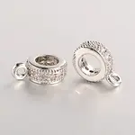 Brass Micro Pave Cubic Zirconia Tube Bails