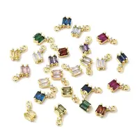 Brass Micro Pave Cubic Zirconia Charms