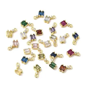 Brass Micro Pave Cubic Zirconia Charms