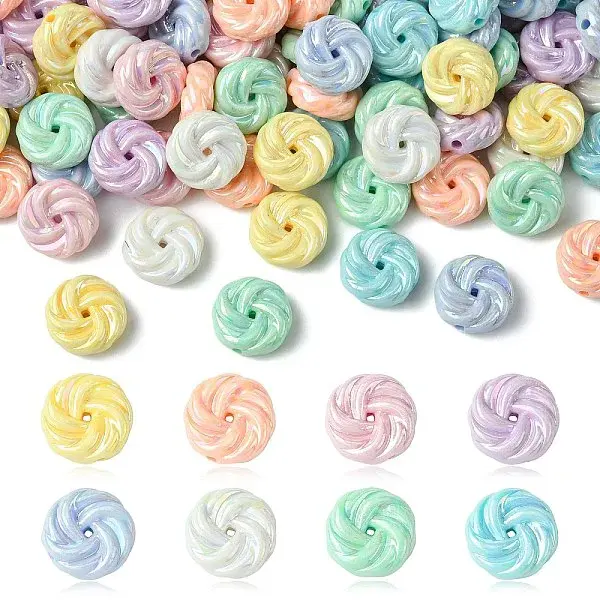 160Pcs 8 Colors Opaque Acrylic Beads