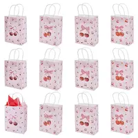 12Pcs Cherry Pattern Paper Gift Tote Bags