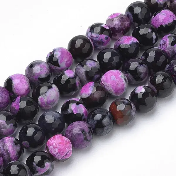 Dyed Natural Fire Crackle Agate Beads Strands