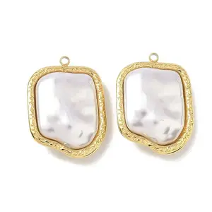 304 Stainless Steel with ABS Plastic Pearl Pendants