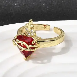 Brass Micro Pave Cubic Zirconia Open Cuff Rings