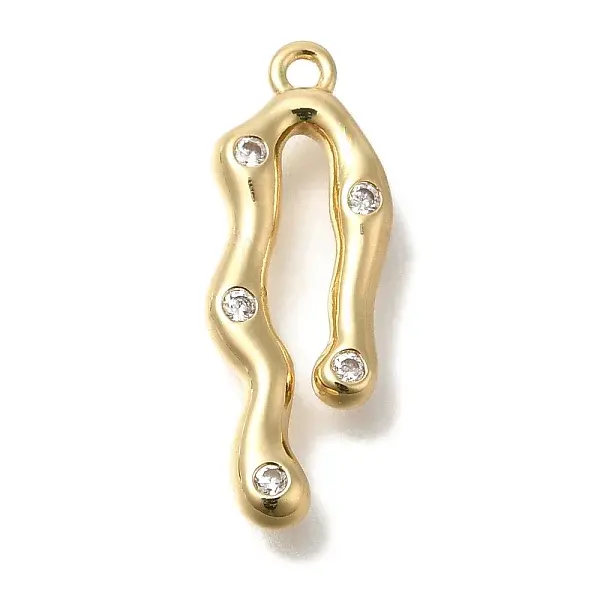 Brass Micro Pave Cubic Zirconia Pendants